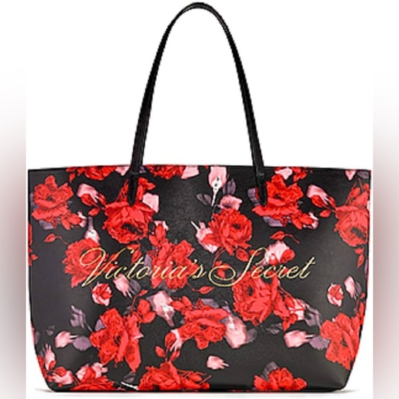 Victoria's Secret Limited Edition 2019 Large Red Floral Rose Tote Bag NW… - Picture 2 of 3